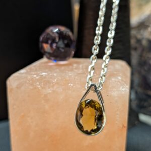Pendentif Goutte de Soleil en Citrine Naturelle