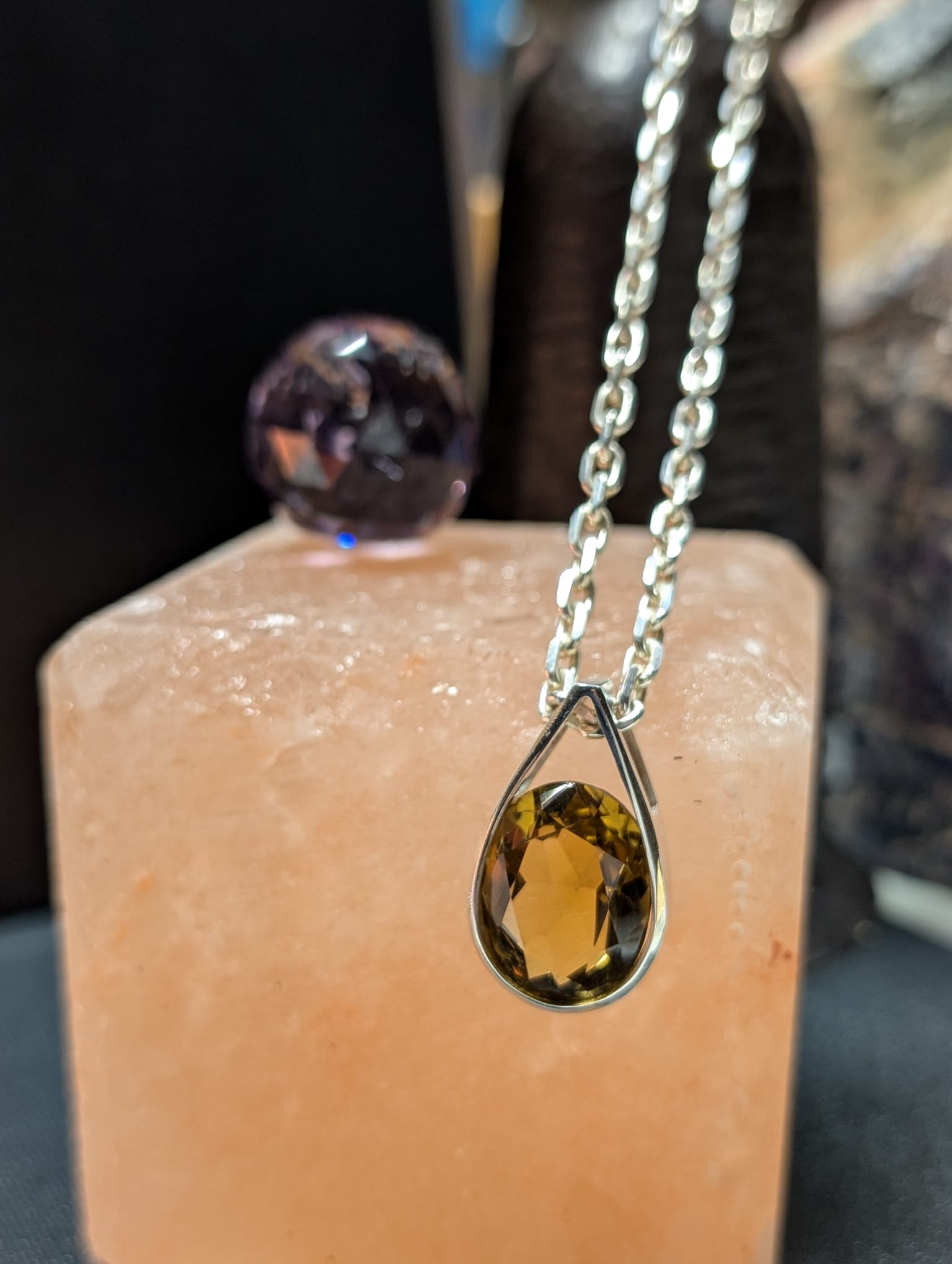 Pendentif Goutte de Soleil en Citrine Naturelle