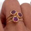 Bague(s) en or 18 carats sertie(s) de grenats Malaya d’Ampanihy – Image 2