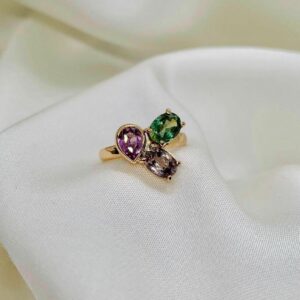 💍 Bague Trinity Infini – Saphirs de Sakaraha ✨